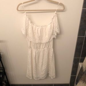 Cream lace off the shoulder dress size M